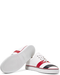 Thom Browne Striped Pebble Grain Leather Sneakers