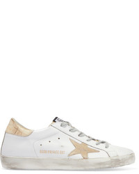 Golden Goose Deluxe Brand Super Star Distressed Leather Sneakers White