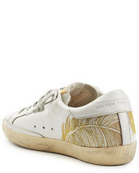 Golden Goose Deluxe Brand Super Star Embroidered Leather Sneakers