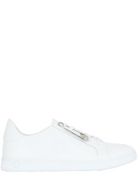 Versus Safety Pin Smooth Leather Sneakers