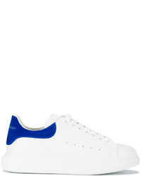 Alexander McQueen White Blue Oversized Sole Sneakers