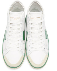 Saint Laurent White Distressed Sl10 Court Classic Sneakers