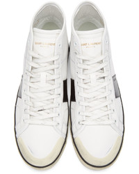 Saint Laurent White Distressed Sl37 Court Classic Sneakers