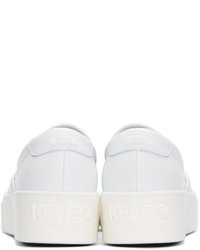 Kenzo White Leather Tiger Sneakers