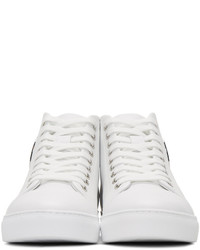 Versus White Lion Medallion Mid Top Sneakers