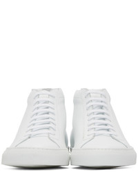 Common Projects White Original Achilles Mid Top Sneakers