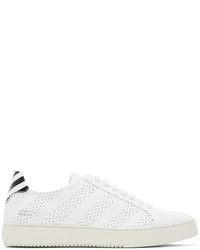 Off-White White Perforated Stripe Sneakers