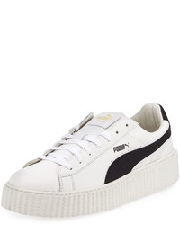 Puma X Fenty By Rihanna Cracked Leather Creeper Sneakers White