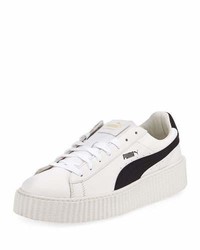Puma X Fenty By Rihanna Cracked Leather Creeper Sneakers White