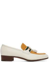 Gucci White Yellow Paride Loafers