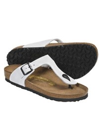 Birkenstock Gizeh Leather Sandals Cortina White Leather