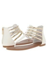 Jessica Simpson Gionara Sandals White Joan Gold Silky Leather