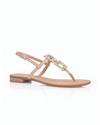 Talbots Loral Square Link Patent Leather Thong Sandals