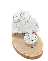 Jack Rogers Palm Beach Leather Whipstitched Sandals