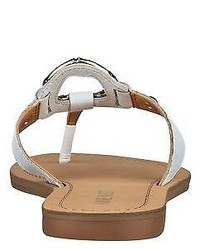 Nine West Sibeal White Leather Thong Sandals 60311790 L15