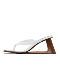 Marni White Open Heeled Thong Sandals