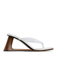 Marni White Open Heeled Thong Sandals
