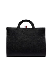 Thom Browne Black And White Paper Label Leather Briefcase