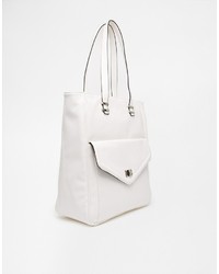 Asos Collection Pocket Front Shopper Bag In Scratchy Fabric