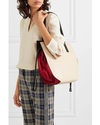 Marni Color Block Leather And Satin Shoulder Bag