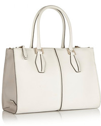 Tod's D Cube Shopping Large Two Tone Leather Tote