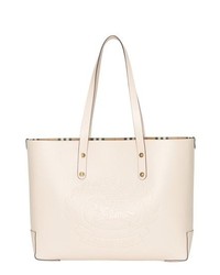Burberry Embossed Crest Small Leather Tote