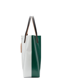 Marni Green And Off White Pvc Shopping Tote