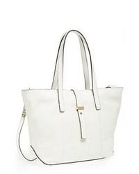 Halogen Belted Leather Tote White