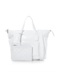 Jil Sander Navy Double Handle Leather Tote