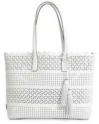 Milly Laser Perforated Leather Tote