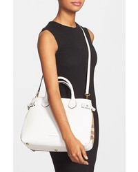 Burberry Medium Banner Leather Tote White