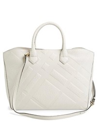 Burberry Medium Dewsbury Check Embossed Leather Tote