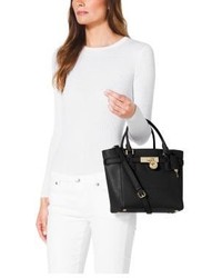 Michael Kors HAMILTON Large Two Tone Tote in BLACK WHITE SAFFIANO bag -  $119 - From Renee