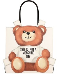 Moschino Teddy Bear Tab Faux Leather Tote Bag