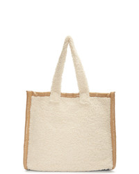 Stand Studio Off White Faux Shearling Large Lola Tote