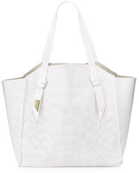 Foley + Corinna Tye Perforated Leather Tote Bag White
