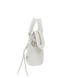 Balenciaga White Croc Nano Classic City Bag