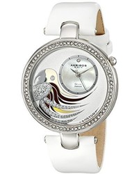 Akribos XXIV Ak602wt Lady Diamond Parrot Dial Swiss Quartz Leather Strap Watch
