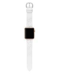 kate spade new york Apple Watch Butterfly Applique Leather In White At Nordstrom