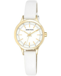 Armitron Now White Leather Strap Watch 755372wtgpwt