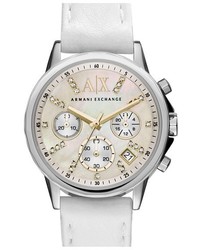 Armani Exchange Ax Crystal Index Chronograph Leather Strap Watch 36mm