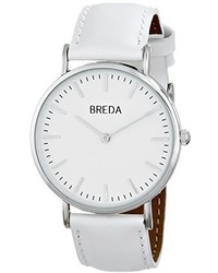 Breda 1651c Watch With White Leather Band