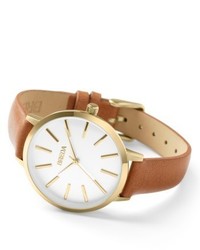 Breda Joule Round Leather Strap Watch 37mm