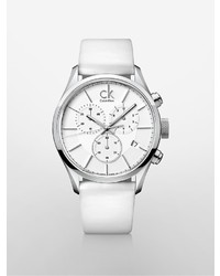 Calvin Klein Masculine White Leather Watch