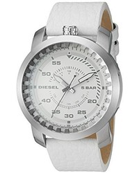 Diesel Dz1752 Rig Stainless Steel White Leather Watch