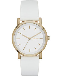 DKNY Soho White Leather Watch