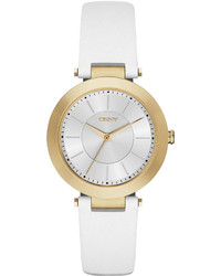 DKNY Stanhope White Leather Watch