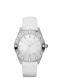 DKNY White White Leather Band Watch Ny8790