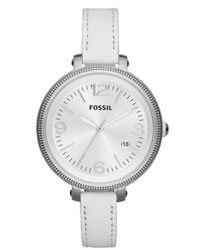 Fossil Watch Heather White Leather Strap 42mm Es3276