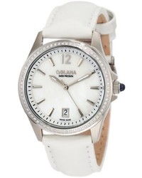Golana Swiss Au100 6 Aura Pro 100 White Mother Of Pearl Dial Leather Watch